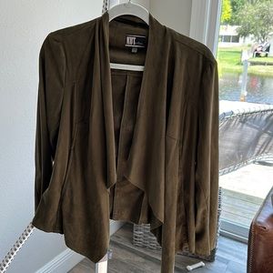 KUT olive suede jacket - lightweight - size large